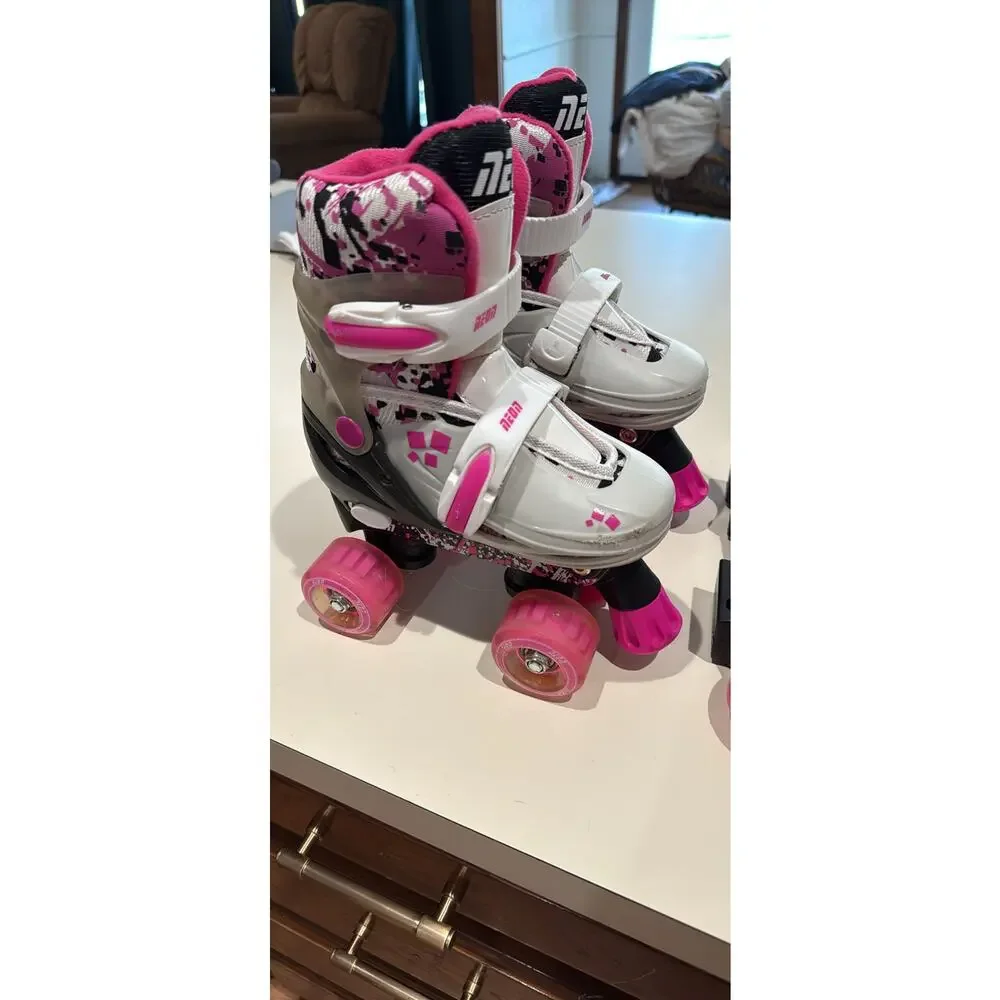 Neon Girl’s Combo Inline & Quad Adjustable Light-Up Skates Size 12-2